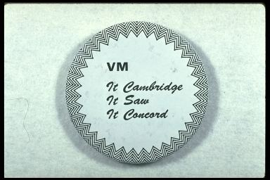 VM IT CAMBRIDGE IT SAW IT CONCORD