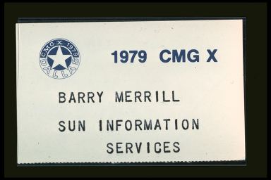 1979 CMG X BARRY MERRILL SUN INFORMATION SERVICES