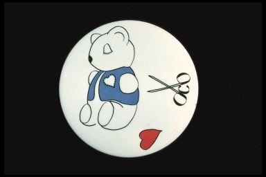 (TEDDY BEAR WITH OCO SCISSORS & HEART)