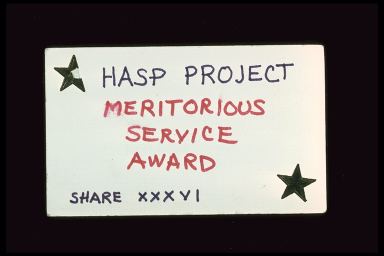 HASP PROJECT MERITORIOUS SERVICE AWARD SHARE XXXVI