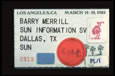 BARRY MERRILL SUN INFORMATION SV DALLAS, TX LA MAR 1982